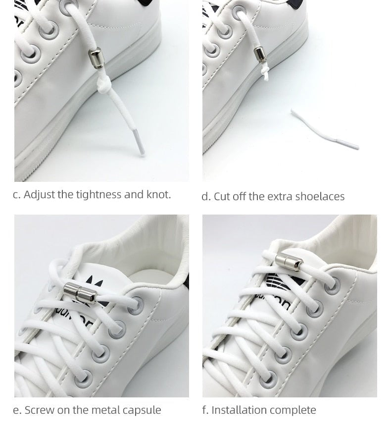 Elastic No Tie Semicircle Metal Lock Shoe Laces For Kids and Adult Sneakers and All Shoes image 14