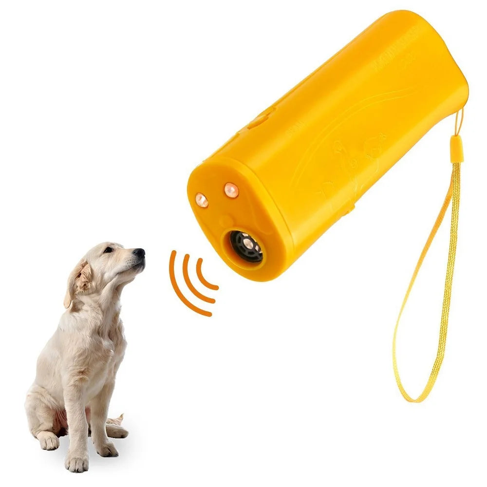3-in-1 Ultrasonic Dog Repeller & Trainer - Anti-Bark Device with Flashlight for Outdoor Training image 0