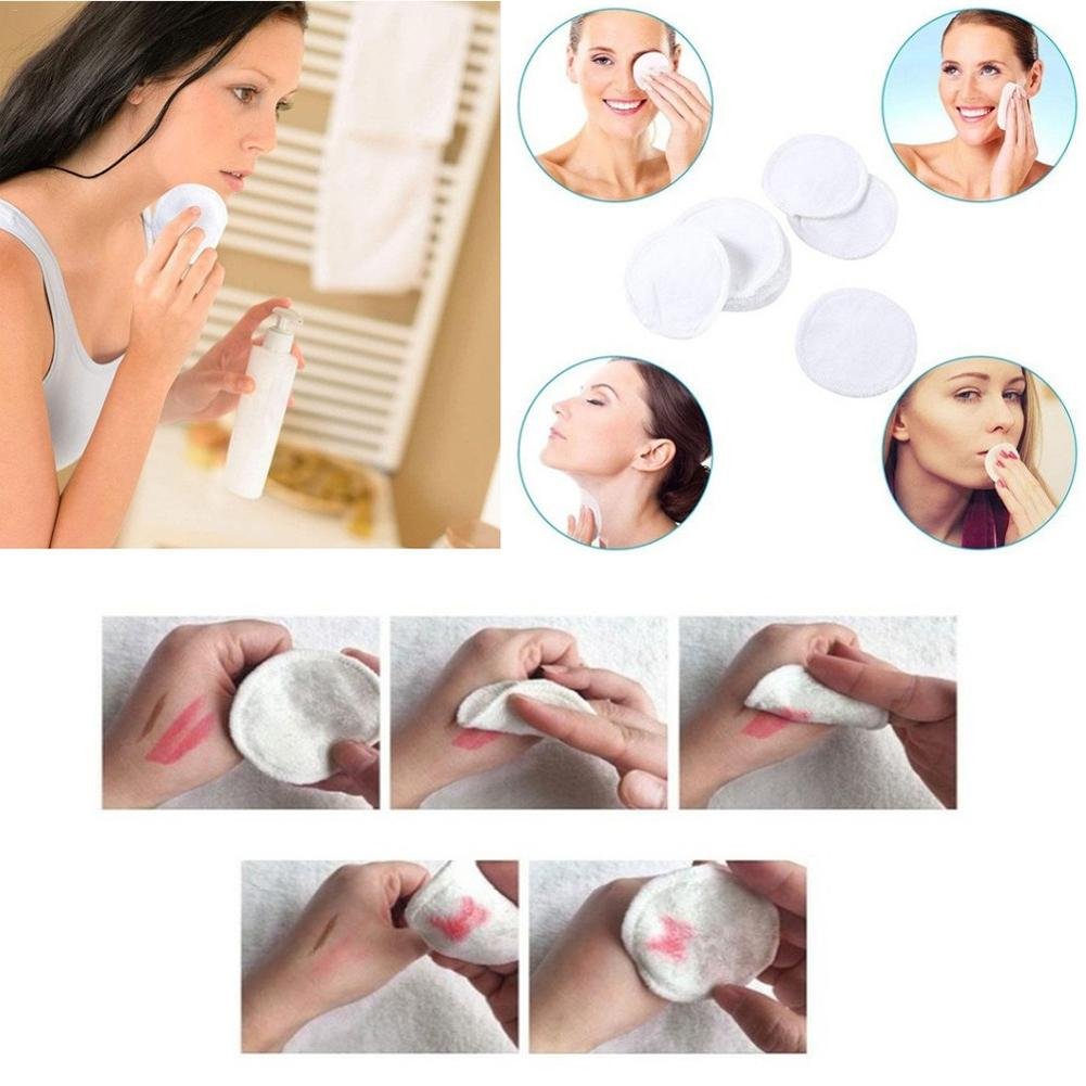 12Pcs Makeup Remover Pads | Reusable Cotton Make Up Facial Pads image 4