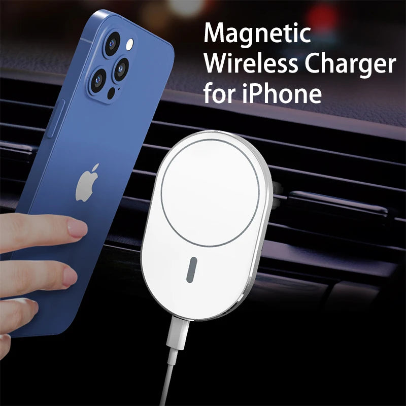 Magnetic Car Phone Holder with 15W Qi Wireless Charging for MagSafe iPhone 12-15 Pro Max image 3