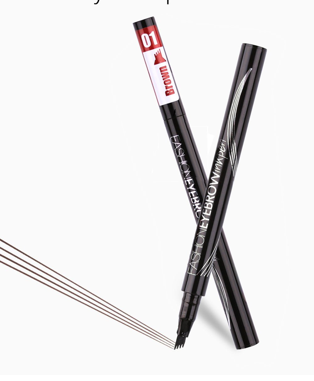 Waterproof Natural Eyebrow Pen Four-claw Eye Brow Tint Makeup three Colors Eyebrow Pencil Brown Black Grey Brush Cosmetics image 16