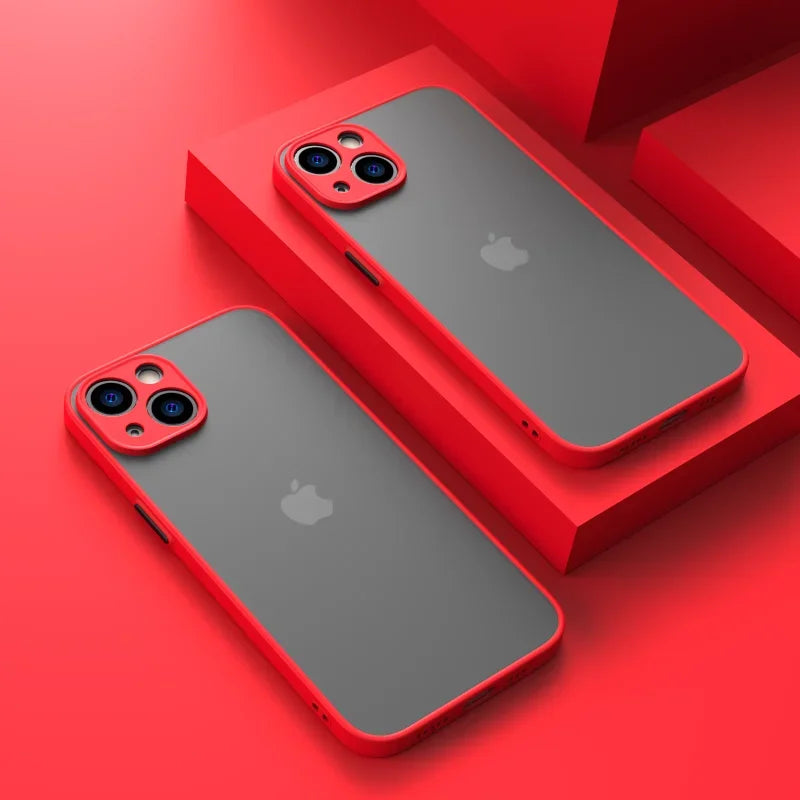 Shockproof Thin Matte Case For iPhone 15 14 13 12 11 Pro Max XR XS X 8 Plus Mini Silicone Bumper Clear Hard PC Protective Cover image 7