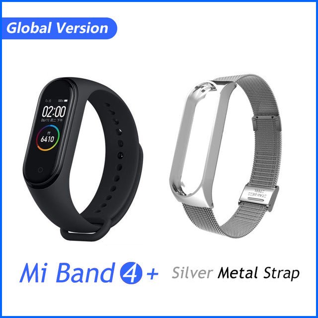 Original Xiaomi Wristband Fitness Bracelet Screen Music Control Smartband - GB Sliver Metal image