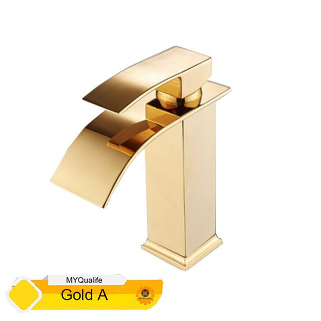Deck Mount Waterfall Bathroom Faucet Vanity Vessel Sink Mixer Tap Cold Hot Water Tap image 27