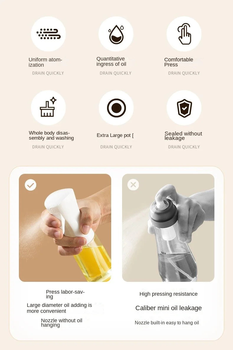 Oil Spray Bottle ‚Äì 200/300/500 ML Edible Olive Oil Spray Pot for Kitchen, Air Fryer, and Household Use image 13