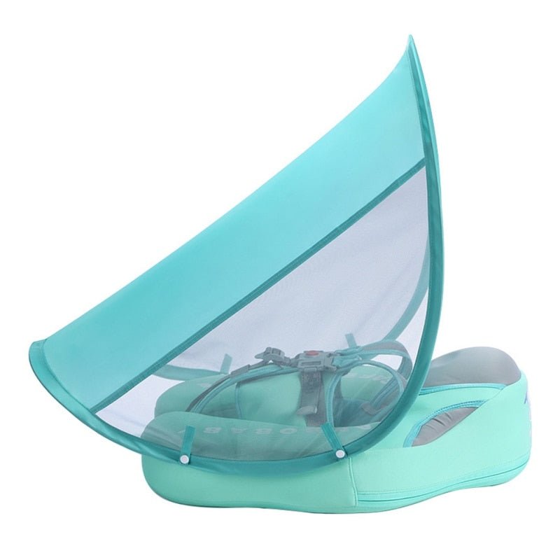 Solid Non-inflatable Baby Swimming Ring With Awning For Kids Children Boy Girls | Swimming Pool Trainer Float with Sunshade image 1