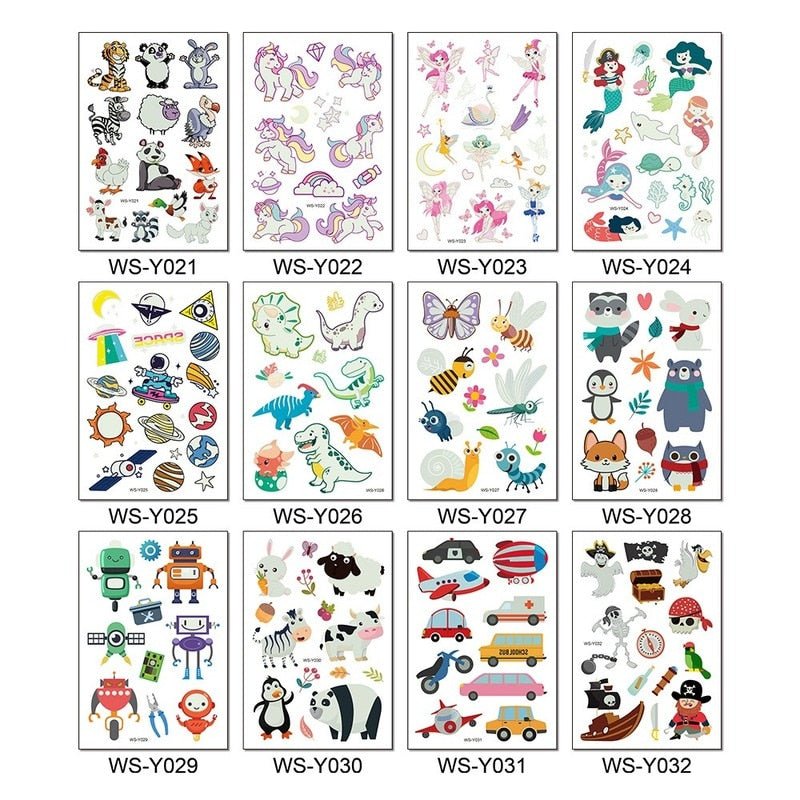 Luminous Temporary Fake Tattoos Glow Paste Mermaid Tattoo Stickers for Children Body Art image 8