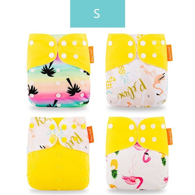 Happyflute Reusable and Washable Eco-Friendly Cloth Nappy Baby Diapers 4pc/set image 22