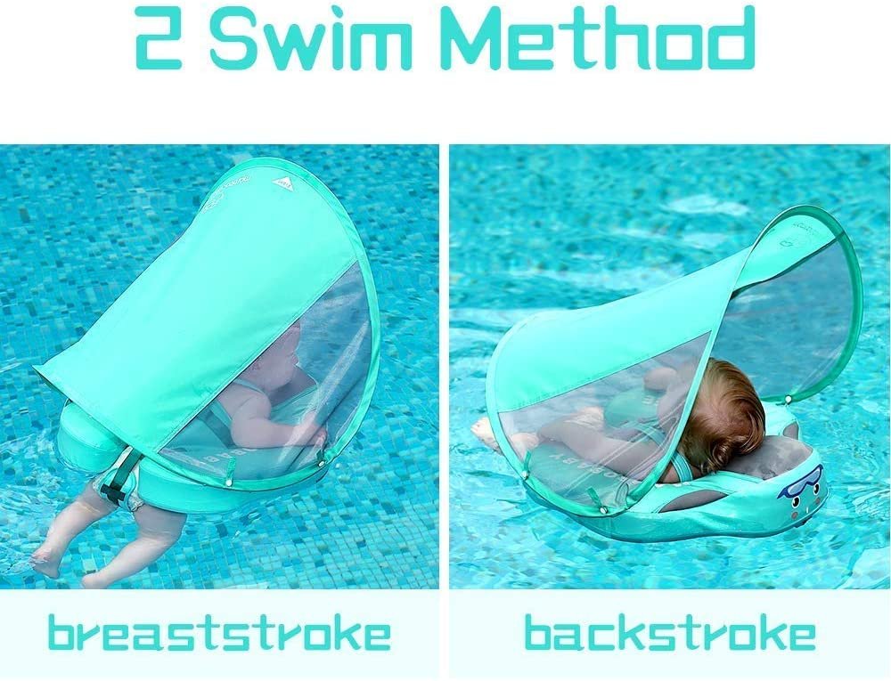 Solid Non-inflatable Baby Swimming Ring Float Swim Trainer Sunshade image 42