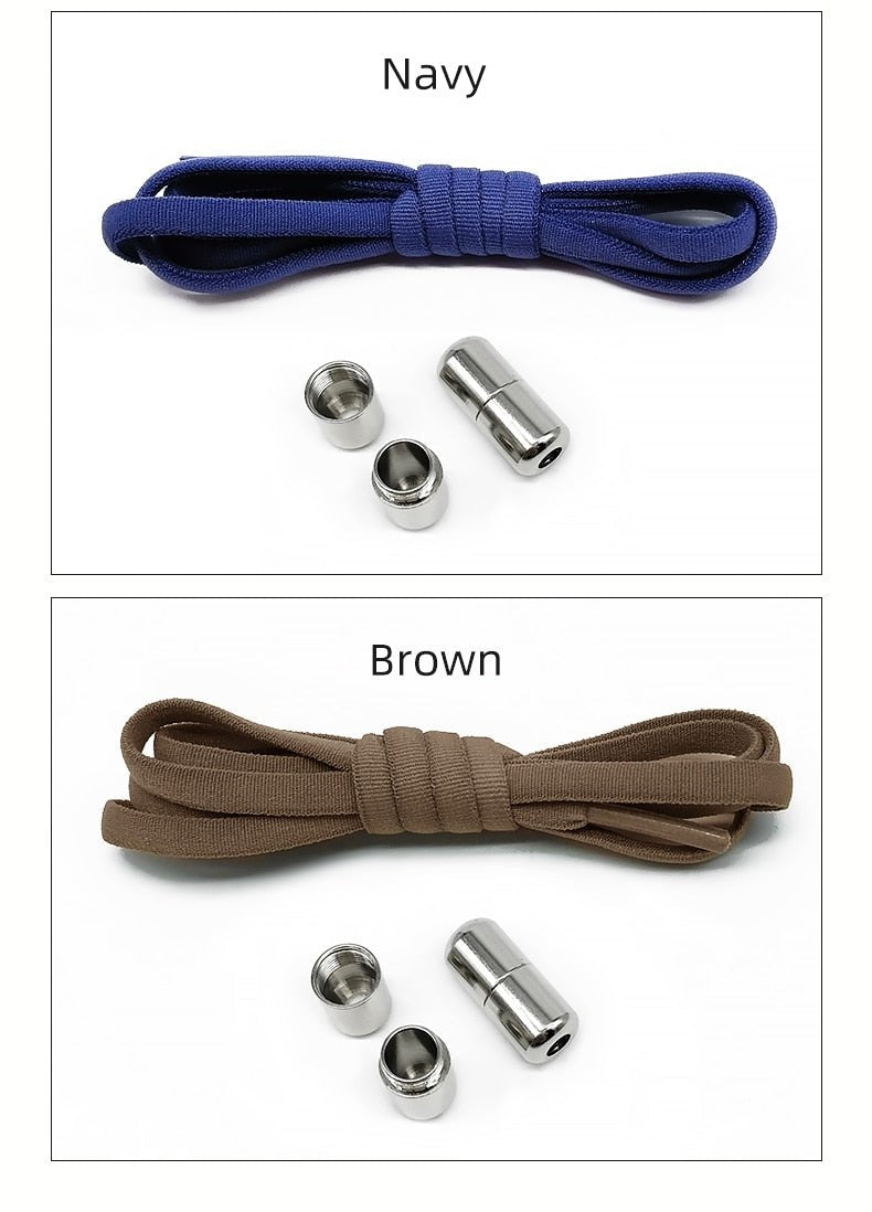 Elastic No Tie Semicircle Metal Lock Shoe Laces For Kids and Adult Sneakers and All Shoes image 19