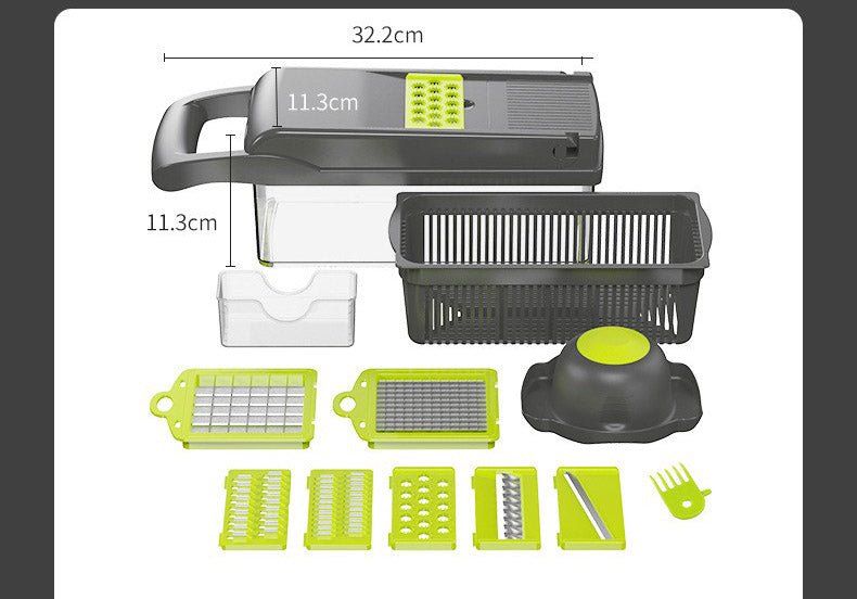 Mandoline Multifunctional Vegetable Fruit Slicer and Grater Kitchen Tool with Drain Basket image 2