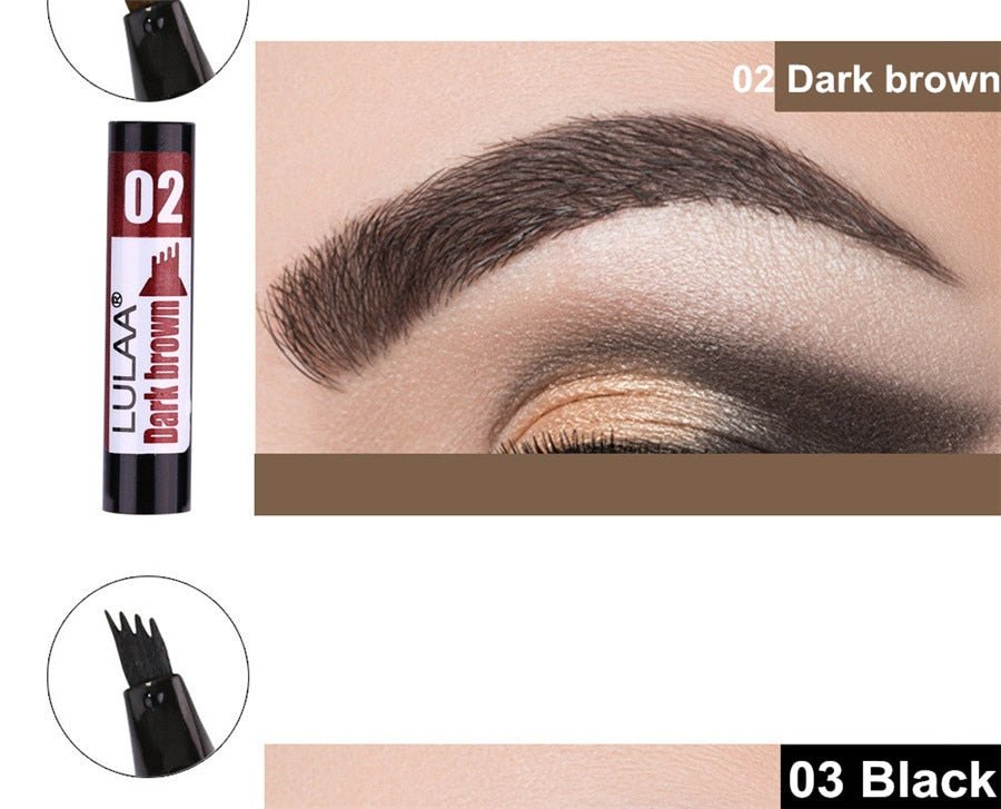 5 Colors Waterproof Eyebrow Tattoo Pencil Cosmetic | Long Lasting Natural Dark Brown Liquid Eye Brow Pencil image 20
