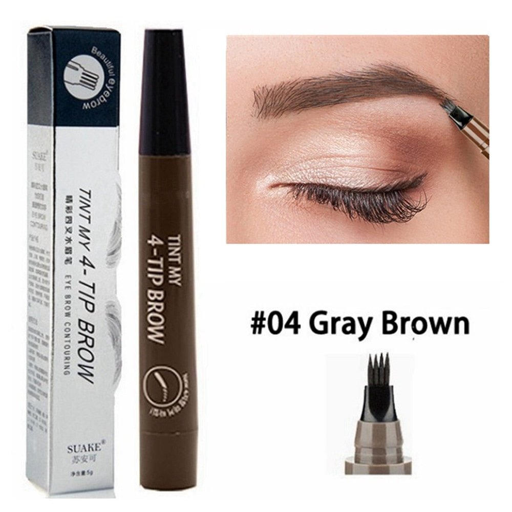 5 Colors Waterproof Eyebrow Tattoo Pencil Cosmetic | Long Lasting Natural Dark Brown Liquid Eye Brow Pencil image 37