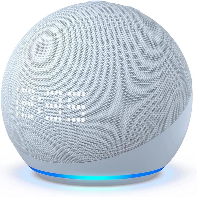 Alexa Echo Dot Pop 4th & 5th Gen Smart Speaker - Max Sound & Affordable - 5th Blue with clock image