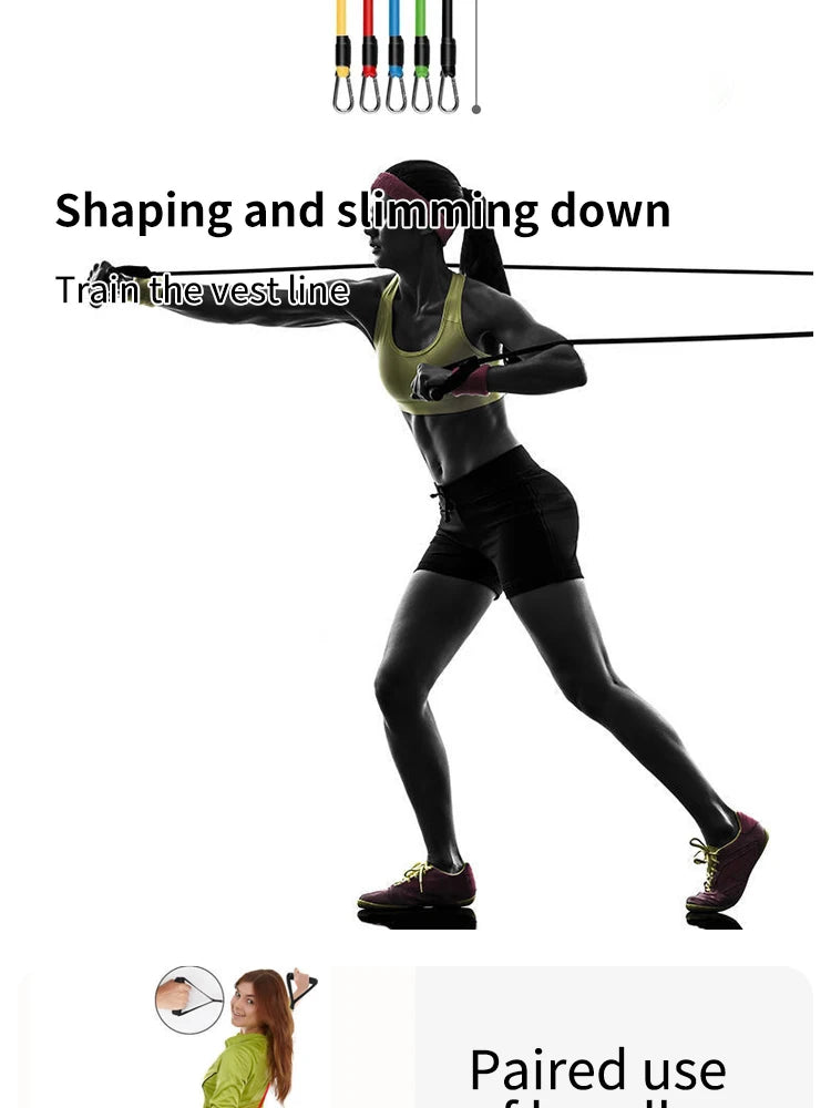 11pcs TPE Elastic Resistance Fitness Band Pull Set image 10