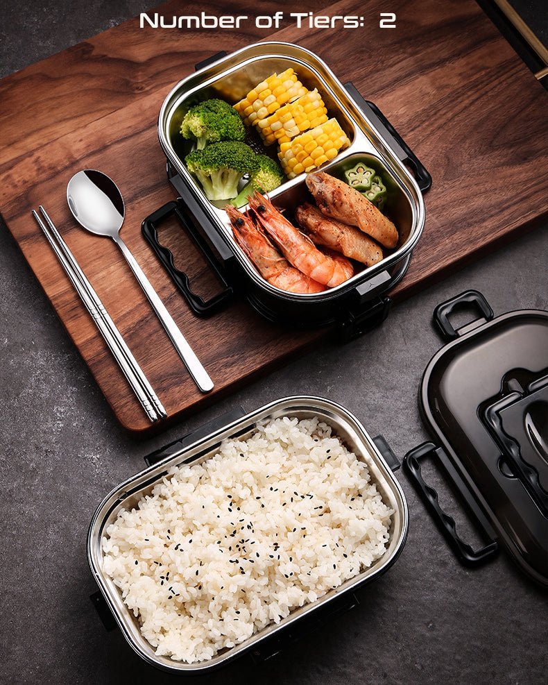 Lunch Box For Men Stainless Steel Bento Box Japanese Style Office Worker Portable Lunchbox Student Style Microwave Tableware image 6