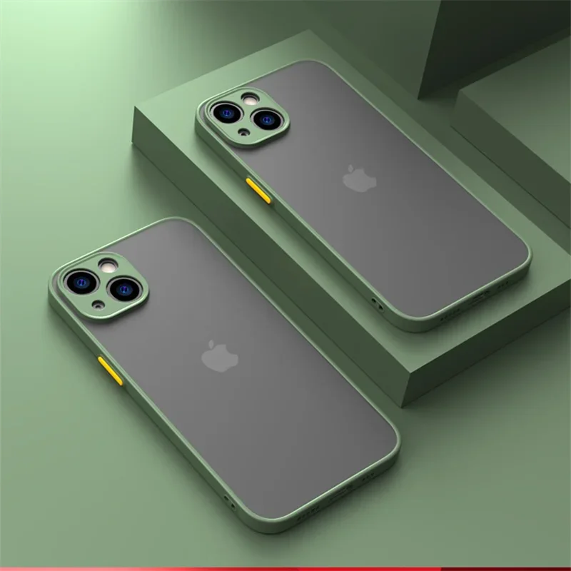 Shockproof Thin Matte Case For iPhone 15 14 13 12 11 Pro Max XR XS X 8 Plus Mini Silicone Bumper Clear Hard PC Protective Cover image 22