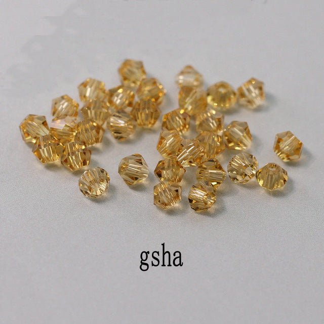 4mm Shiny Crystal Bead Set | Bicone Beads Glass Beads Loose Spacer Beads for bracelet DIY Jewelry image
