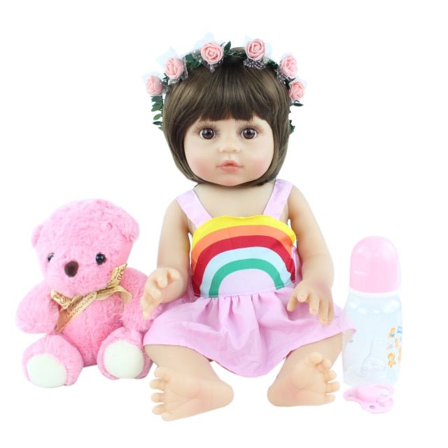 48CM Full Silicone Reborn Lifelike Super Toddler Baby Kid Toy Doll image 8