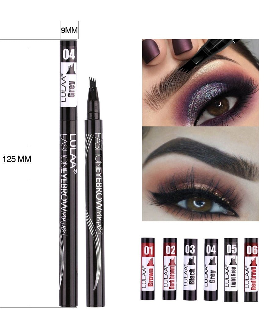 5 Colors Waterproof Eyebrow Tattoo Pencil Cosmetic | Long Lasting Natural Dark Brown Liquid Eye Brow Pencil image 36