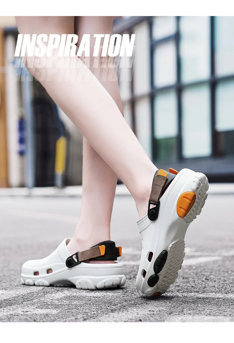 Classic Summer Mens Sandals | White Comfortable Womens Clogs Beach Shoes | Sandals Slip-on Outdoor Sneakers image 28