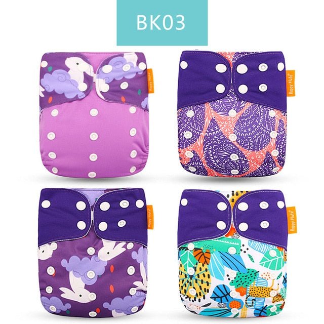 Happyflute Reusable and Washable Eco-Friendly Cloth Nappy Baby Diapers 4pc/set image 38