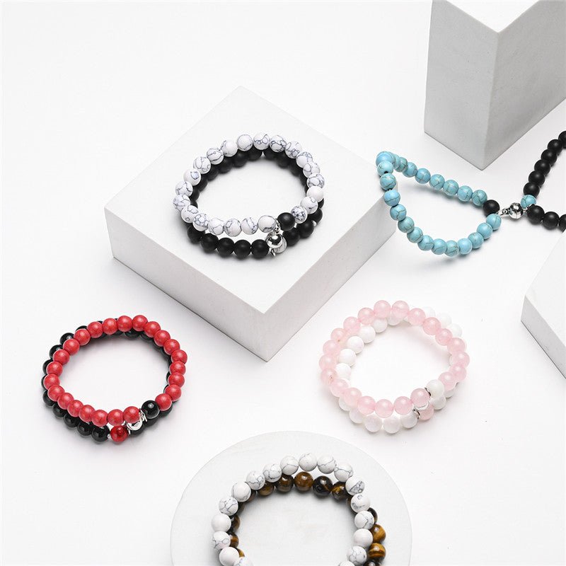 2Pcs/Set Couples Classic Natural Stone Beaded Bracelets image 33
