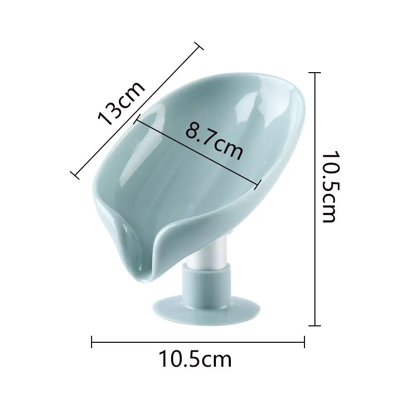 2pcs Leaf Shape Drain Soap Holder | Suction Cup Tray for Shower, Kitchen & Bathroom image 5