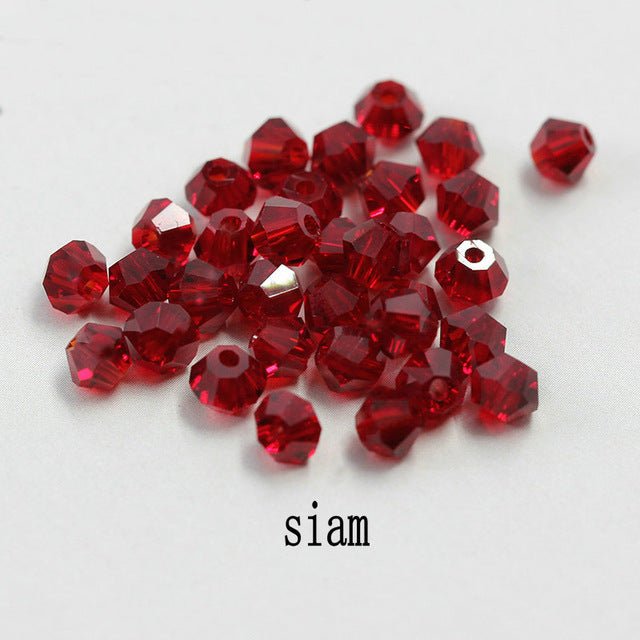 4mm Shiny Crystal Bead Set | Bicone Beads Glass Beads Loose Spacer Beads for bracelet DIY Jewelry image