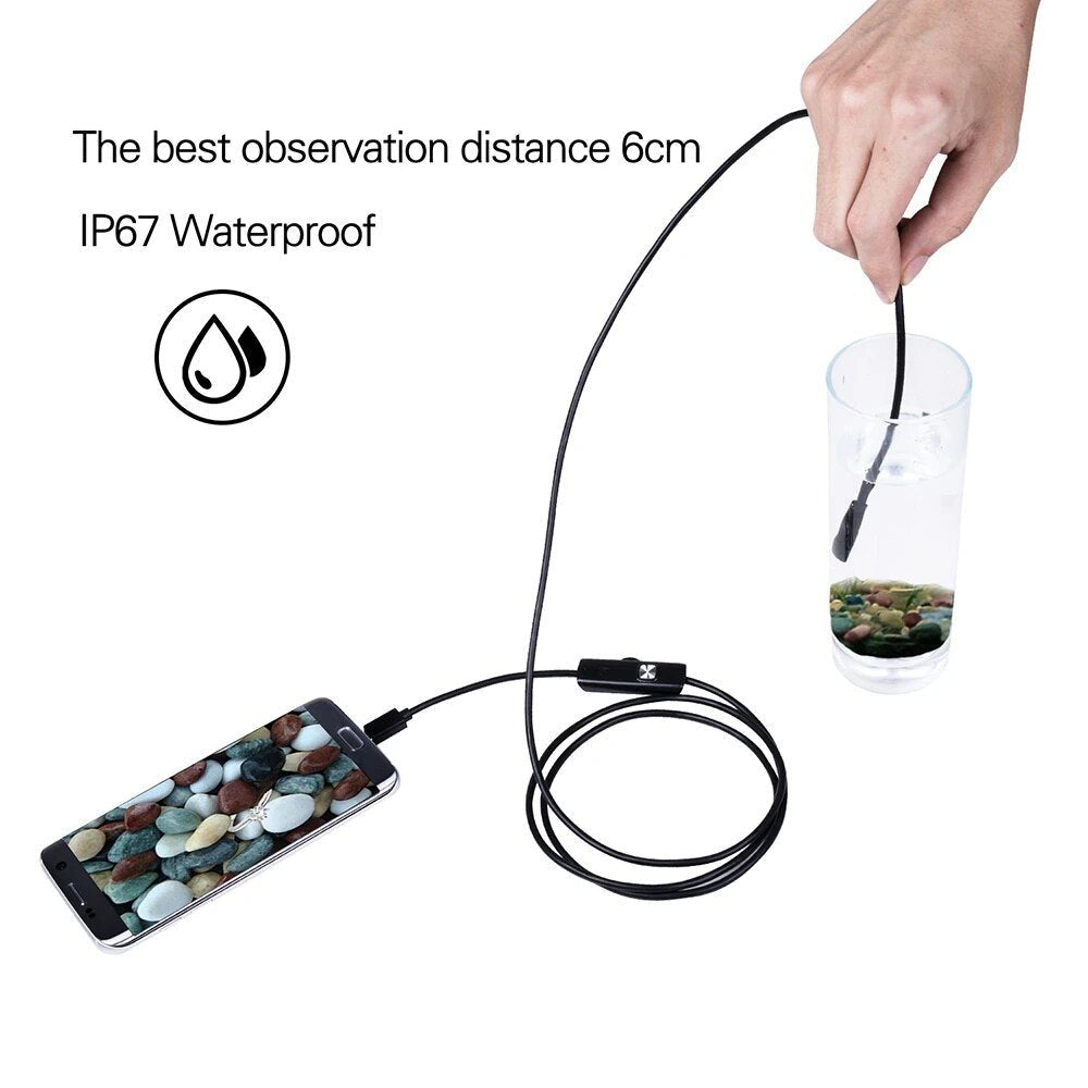 Endoscope USB Android Endoscope Camera Waterproof Inspection Borescope Flexible Camera 5.5mm 7mm for Android PC Notebook 6LED image 6