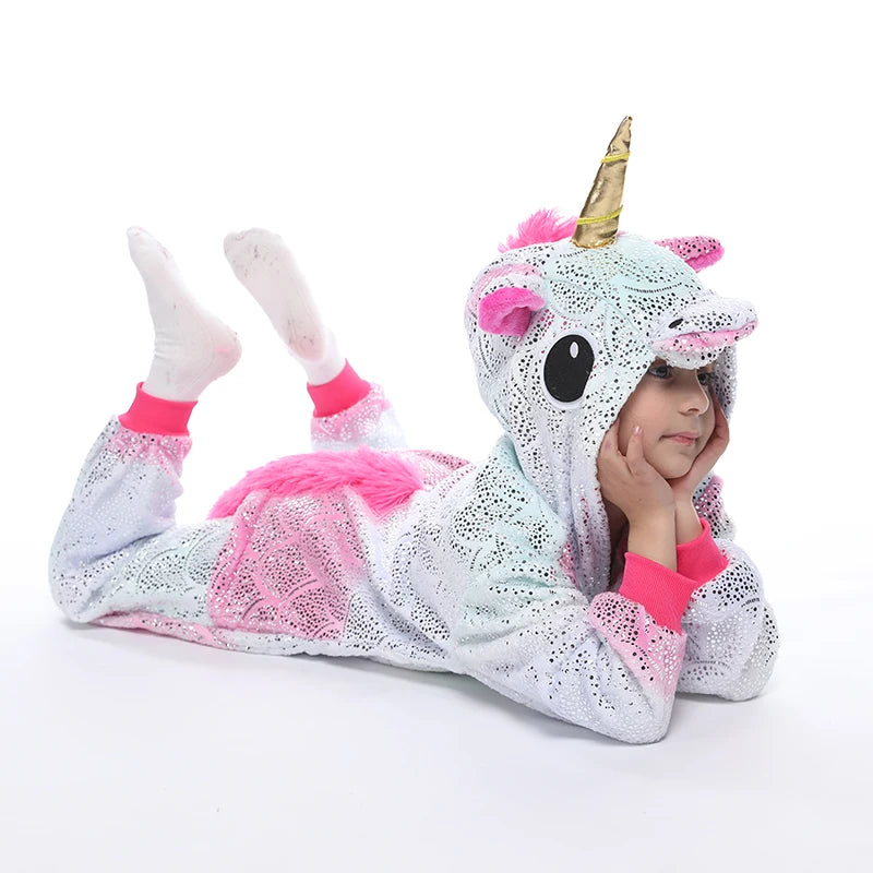 Kigurumi Children‚Äôs Animal Pajamas | Unicorn, Panda, Cat Winter Flannel Pajamas image 35
