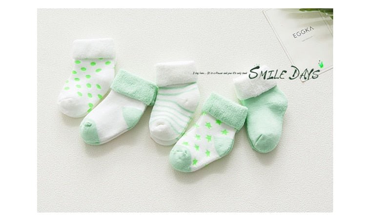 5 pair High Quality Thickened Cartoon Comfort Cotton Newborn Socks image 11