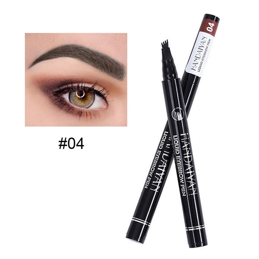 5 Colors Waterproof Eyebrow Tattoo Pencil Cosmetic | Long Lasting Natural Dark Brown Liquid Eye Brow Pencil image 5