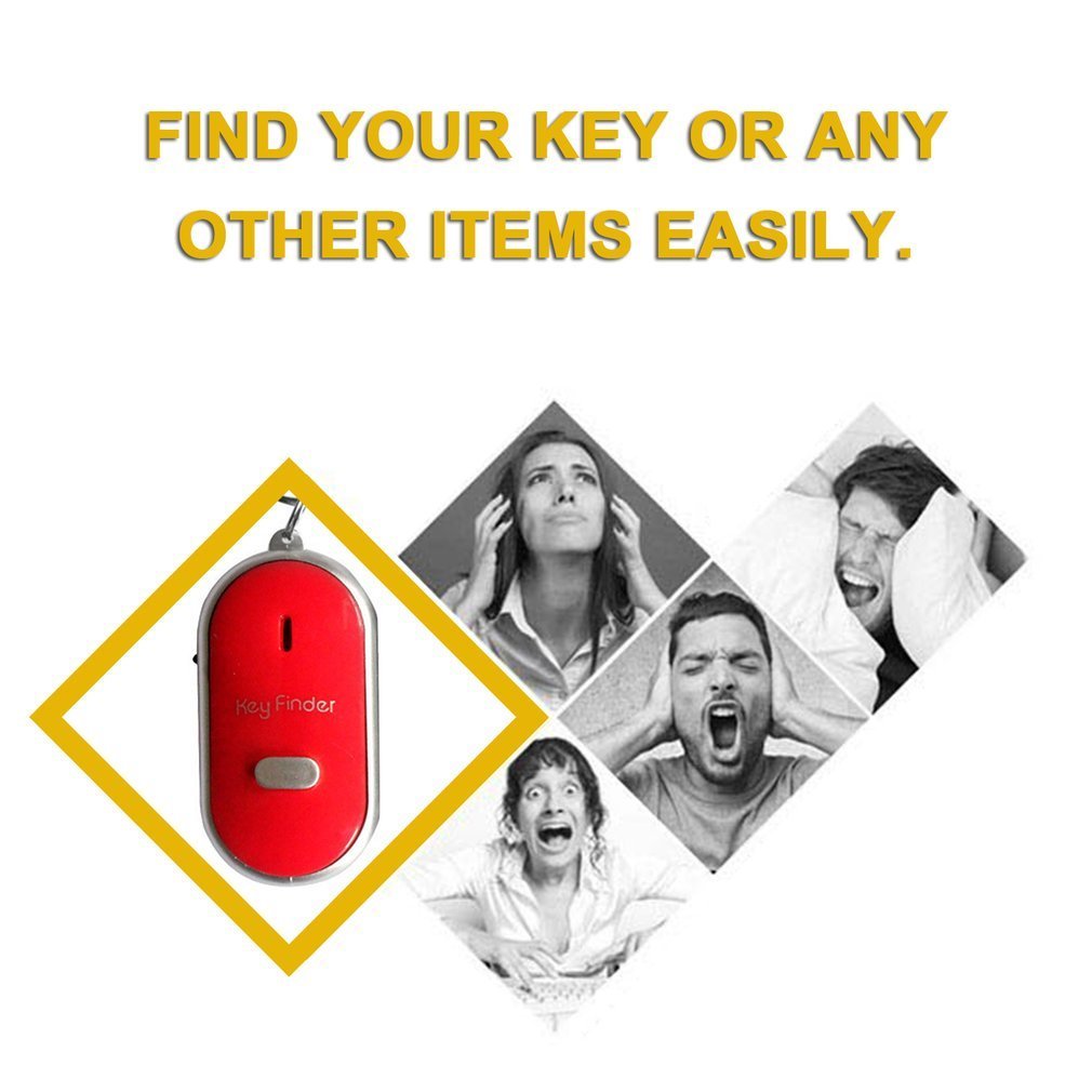 LED Whistle Key Finder Flashing Beeping Sound Control Alarm Anti-Lost Key Locator Finder Tracker with Key Ring image 6