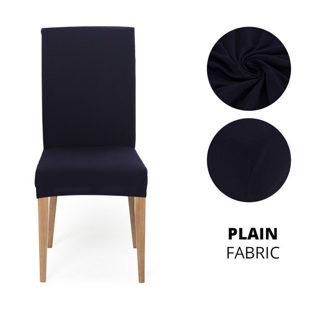 Elegant Jacquard Spandex Dining Chair Cover ‚Äì Stretch Fit for Weddings & Events - Style 3 navy blue, 4 pcs image