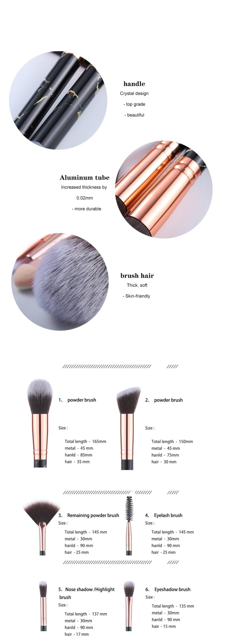 15Pcs Cosmetic Powder Eye Shadow Foundation Makeup Brushes Tool Set image 4