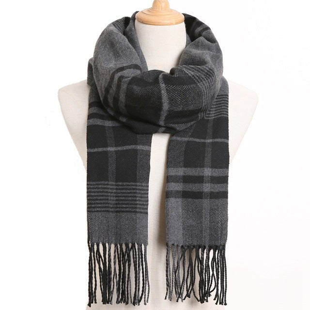 VIANOSI Plaid Winter Scarf for Women | Warm Foulard Solid Scarves | Casual Cashmere Scarfs - 53, 190CM X 35CM image