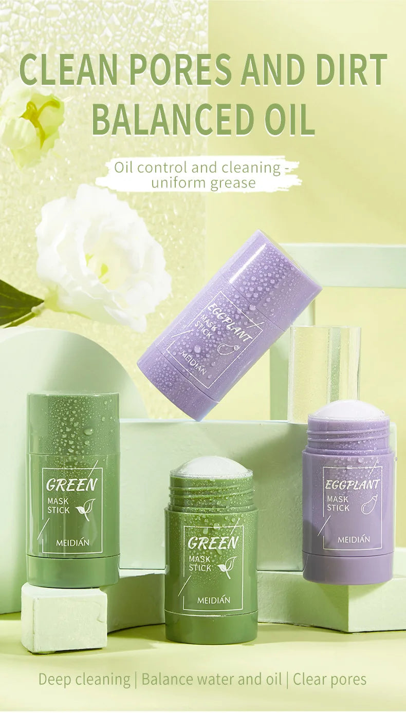 40g Cleansing Green Tea Bar Mask | Cleansing Mud Bar Mask Oil Control | Anti Acne Eggplant Skin Care Whitening Shrinkage Pore image 8