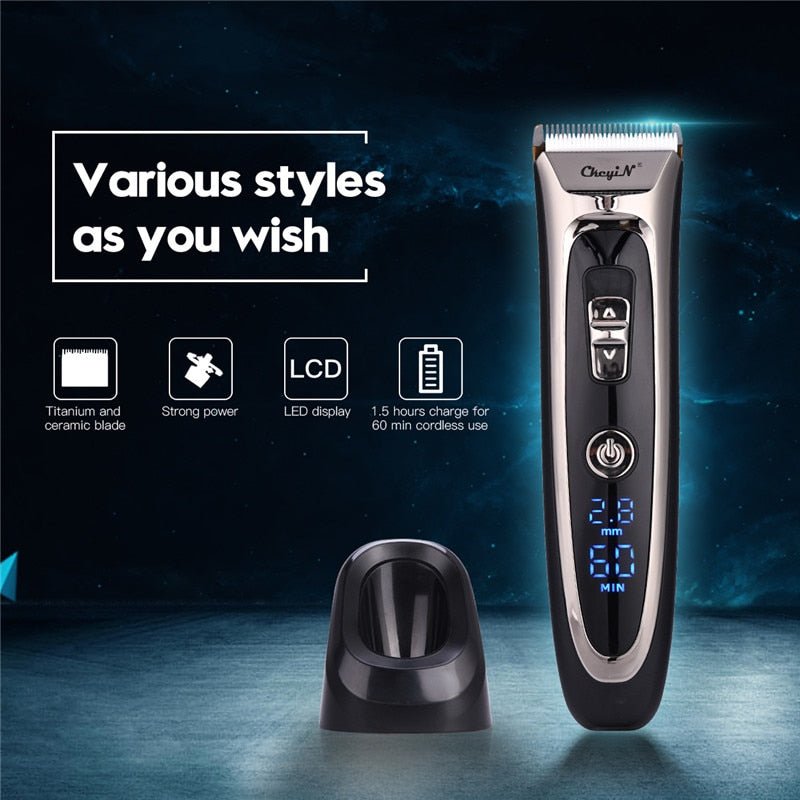 Professional Digital Rechargeable Cordless Hair Clipper and Trimmer image 16
