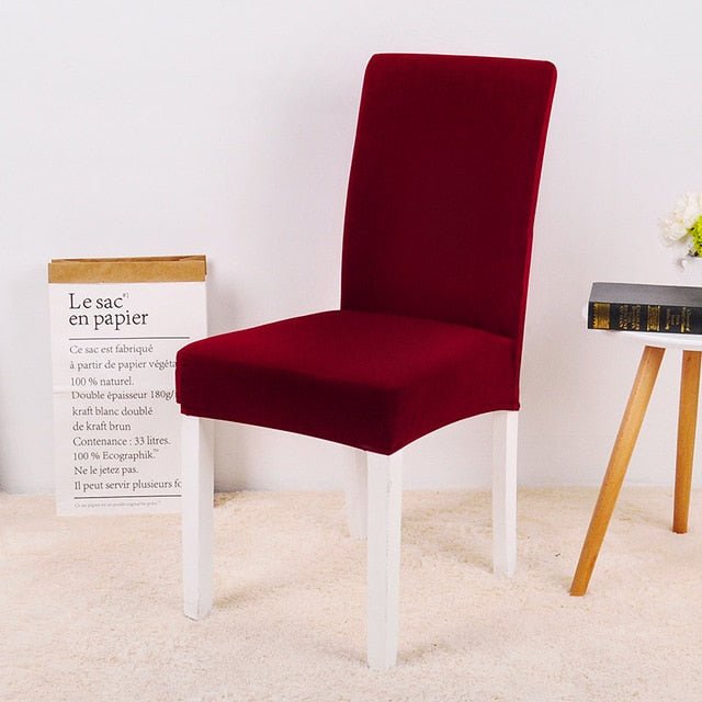 Spandex Desk Chair Seat Slipcovers - Wine Red, universal sizes image