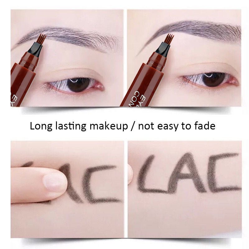 Four-Headed Eyebrow Pencil Waterproof Sweat-Proof Non-Fading Black Brown Liquid Eyebrow Pencil 4-Fork Eyebrow Pencil image 12