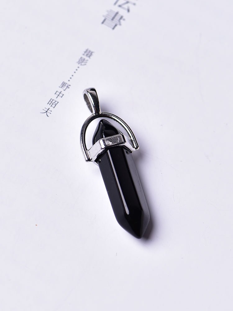1PC Natural Amethyst Rose Quartz Crystal Point Pendant image 1