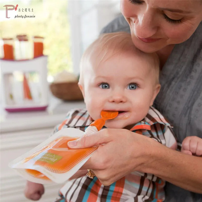 Baby Food Squeeze Station Set | Easy Fruit Puree Maker & Storage Organizer for Kids image 14
