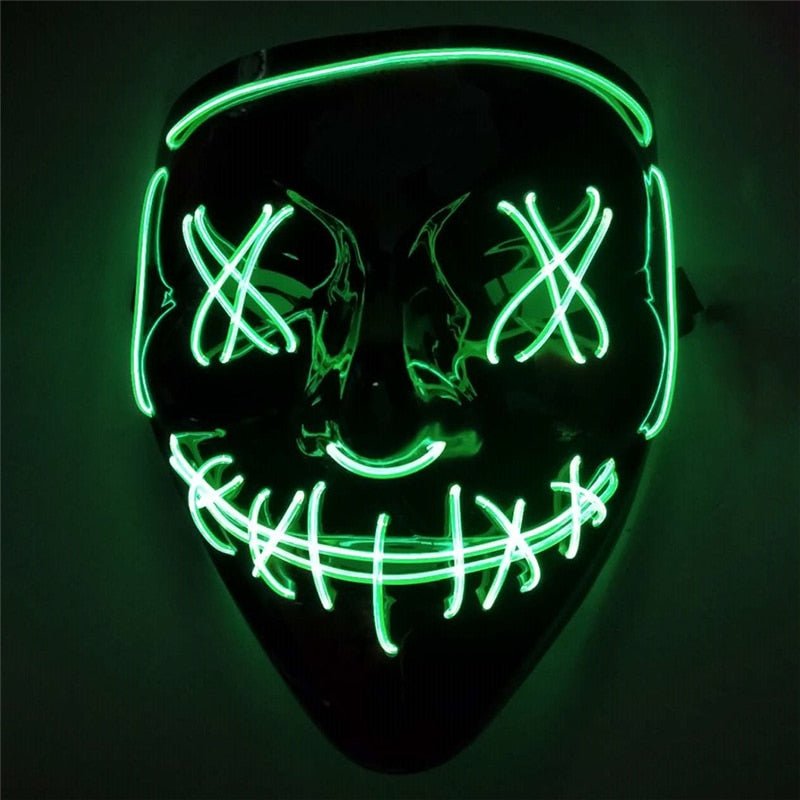 Halloween LED Purge Mascara Costume DJ Party Light Up Glow In Dark Masks image 13