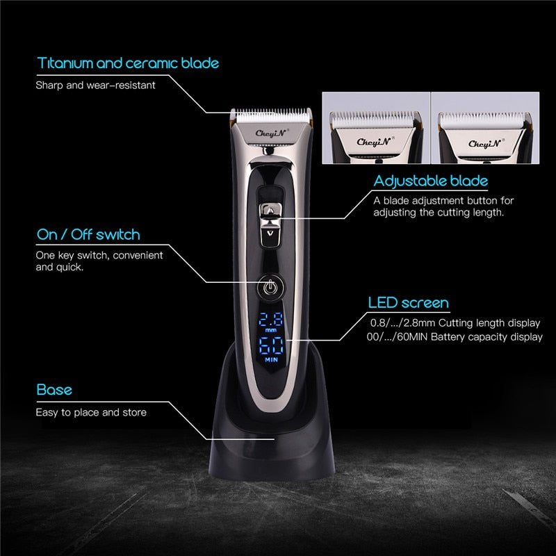 Professional Digital Rechargeable Cordless Hair Clipper and Trimmer image 6