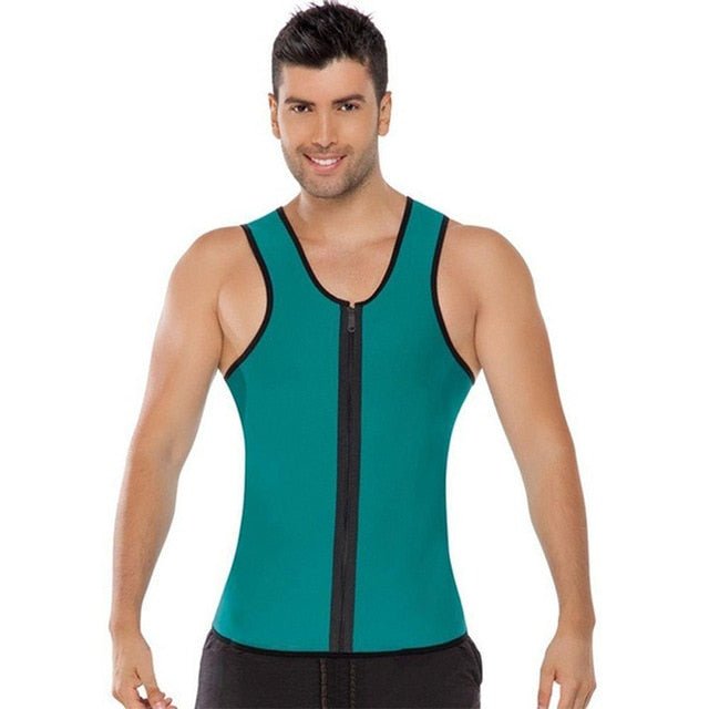 Men Neoprene Sauna Suit Hot Body Shaper Corset for Weight Loss with Zipper Waist Trainer Vest Tank Top Workout Shirt image 8
