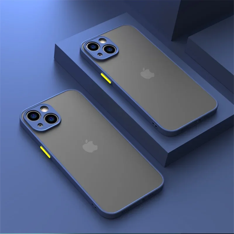 Shockproof Thin Matte Case For iPhone 15 14 13 12 11 Pro Max XR XS X 8 Plus Mini Silicone Bumper Clear Hard PC Protective Cover image 23