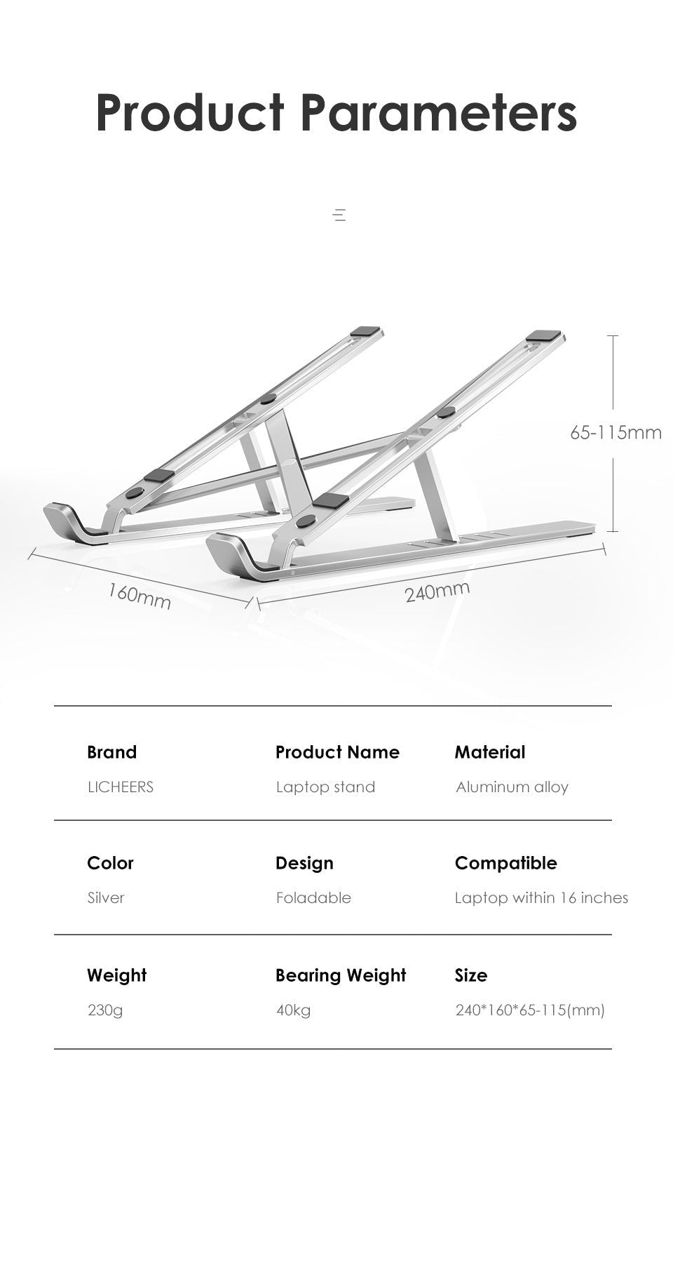 LINGCHEN Foldable Laptop Stand for MacBook Pro and Notebook image 20