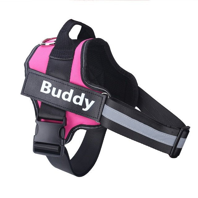 Breathable and Adjustable Reflective Dog Harness - Rose Red, XXL image