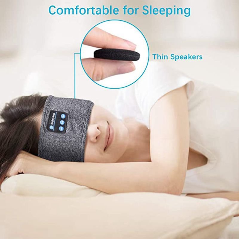 Bluetooth Sleeping Headphones Sports Headband Thin Soft Elastic Comfortable Wireless Music Earphones Eye Mask for Side Sleeper image 17